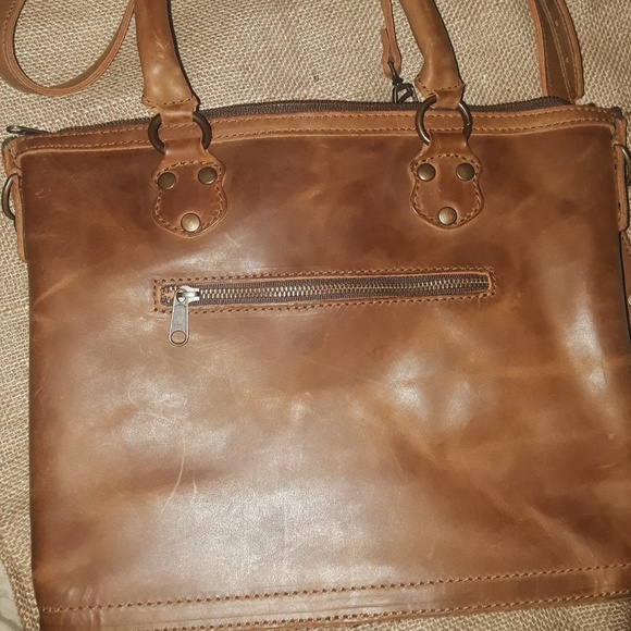 GENIUNE LEATHER  CROSSBODY BAG..TOBACCO - Picture 2 of 3